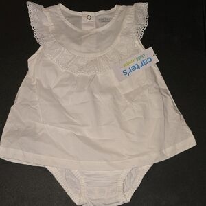 Carter's Cream Baby Dress with Ruffle Detail